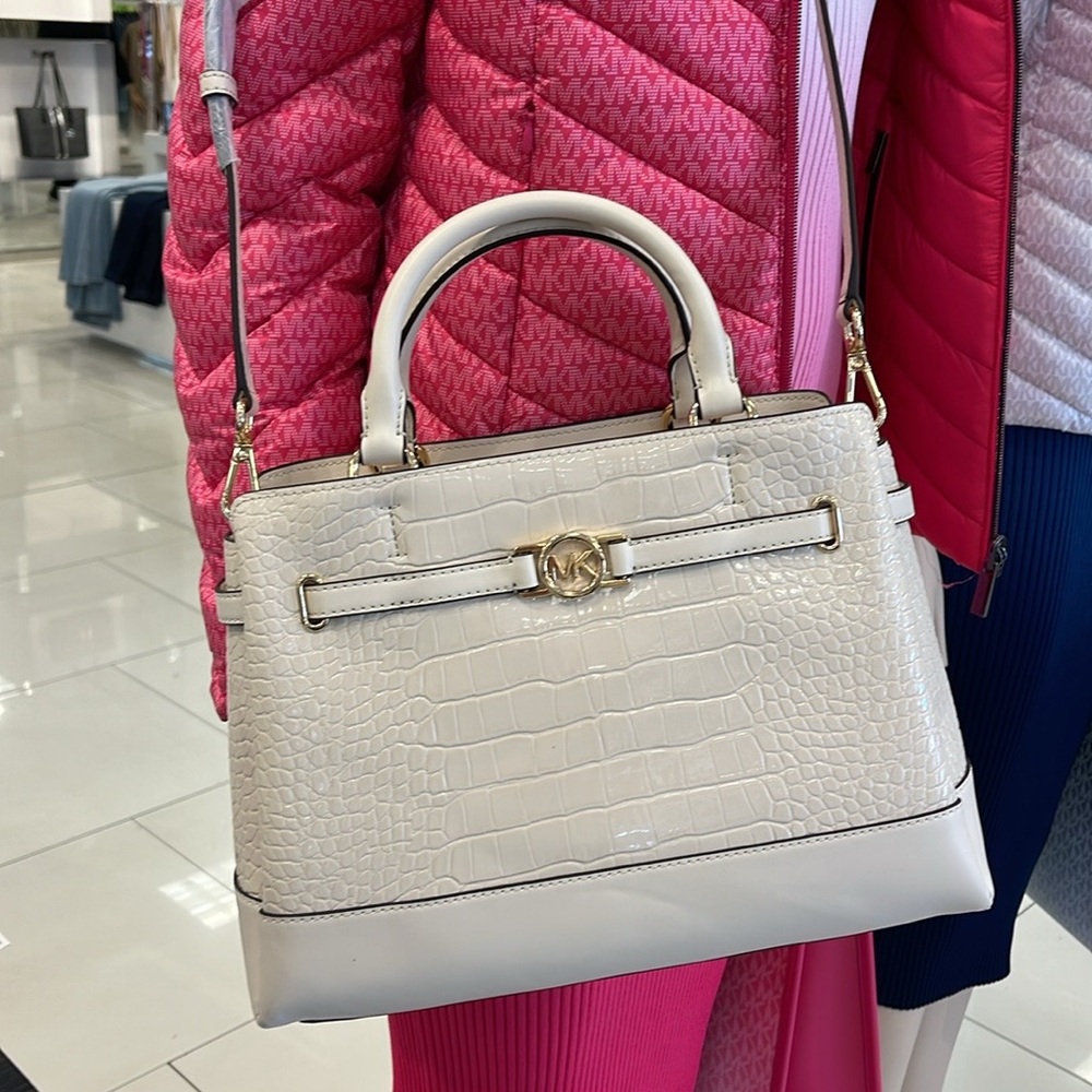 MICHAEL KORS
Reed Large Leather Belted Satchel Crossbody Handbag Center Zip - Picture 8 of 16